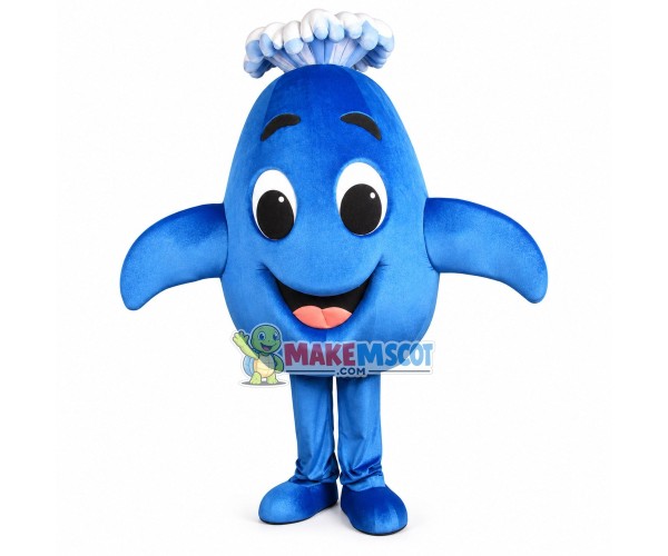 Water Blue Fountain Dolphin Mascot Costume Water Blue Fountain Dolphin Mascot Costume