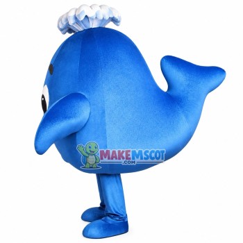 Water Blue Fountain Dolphin Mascot Costume Water Blue Fountain Dolphin Mascot Costume