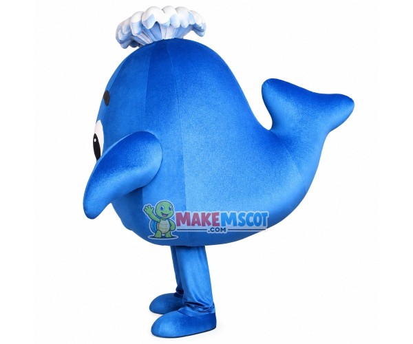 Water Blue Fountain Dolphin Mascot Costume Water Blue Fountain Dolphin Mascot Costume