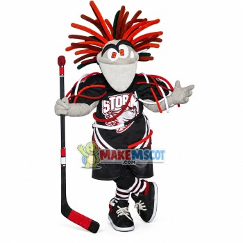 Fancy Afro Bird Of Hockey Club Mascot Costume Fancy Afro Bird Of Hockey Club Mascot Costume
