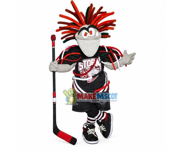 Fancy Afro Bird Of Hockey Club Mascot Costume