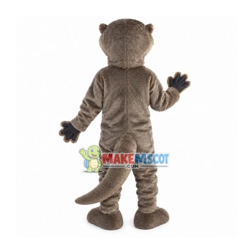 Merry Plush Grey Beaver Mascot Costume Merry Plush Grey Beaver Mascot Costume