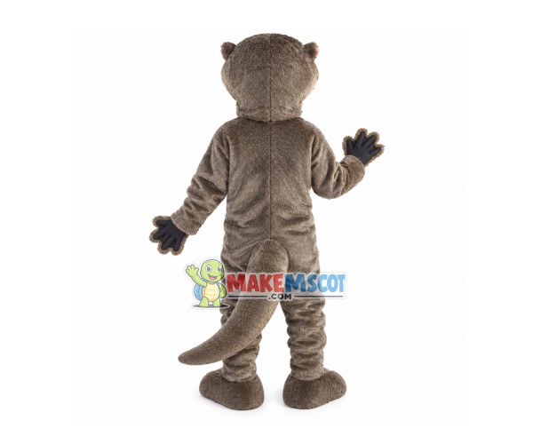 Merry Plush Grey Beaver Mascot Costume Merry Plush Grey Beaver Mascot Costume