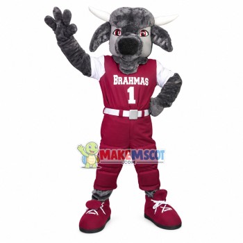 Lively Grey Ram Of Youth Association Mascot Costume Lively Grey Ram Of Youth Association Mascot Costume