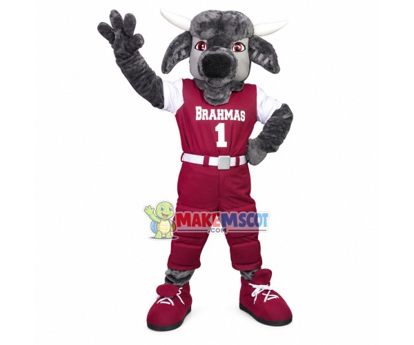 Lively Grey Ram Of Youth Association Mascot Costume Lively Grey Ram Of Youth Association Mascot Costume