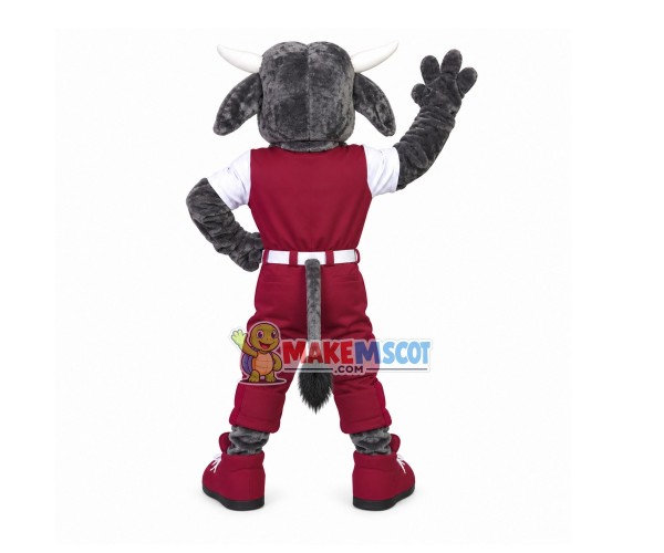 Lively Grey Ram Of Youth Association Mascot Costume Lively Grey Ram Of Youth Association Mascot Costume
