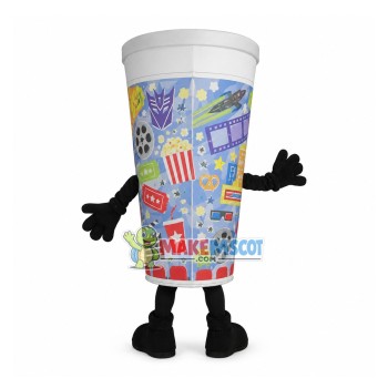 Theater Printed Beverage Cup Mascot Costume Theater Printed Beverage Cup Mascot Costume