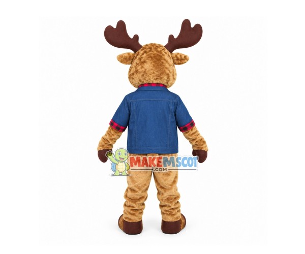 Elder Elk Wearing Plaid Shirt Mascot Costume Elder Elk Wearing Plaid Shirt Mascot Costume
