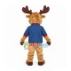 Elder Elk Wearing Plaid Shirt Mascot Costume Elder Elk Wearing Plaid Shirt Mascot Costume