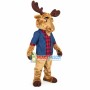 Elder Elk Wearing Plaid Shirt Mascot Costume
