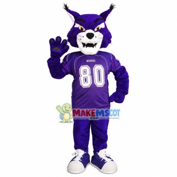 Capable Purple Tiger Of University Team Mascot Costume Capable Purple Tiger Of University Team Mascot Costume