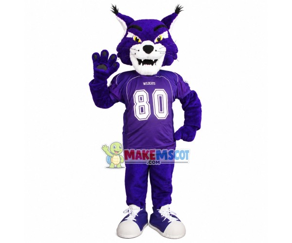 Capable Purple Tiger Of University Team Mascot Costume