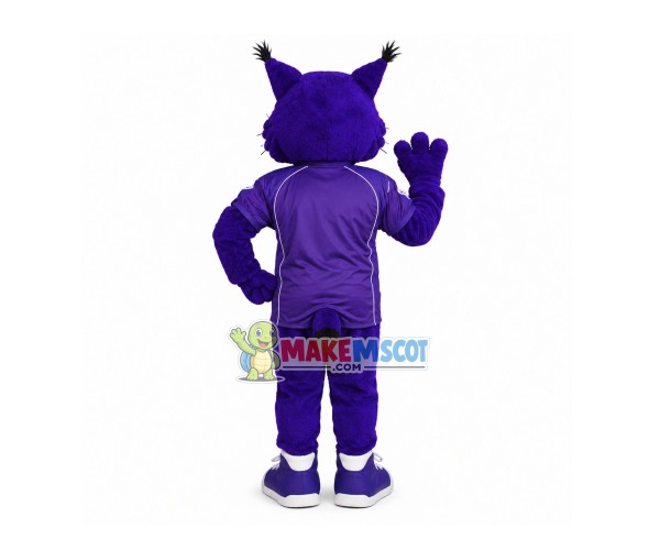 Capable Purple Tiger Of University Team Mascot Costume Capable Purple Tiger Of University Team Mascot Costume