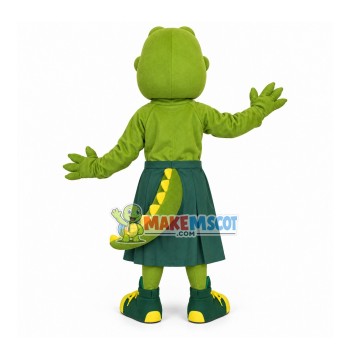 Experienced Chef Crocodile With Apron Mascot Costume Experienced Chef Crocodile With Apron Mascot Costume