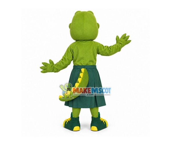Experienced Chef Crocodile With Apron Mascot Costume Experienced Chef Crocodile With Apron Mascot Costume
