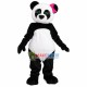 Pretty Girl Panda Wearing Pink Hairpin Mascot Costume Pretty Girl Panda Wearing Pink Hairpin Mascot Costume