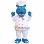 Chef Hippo With Nice Food Service Mascot Costume