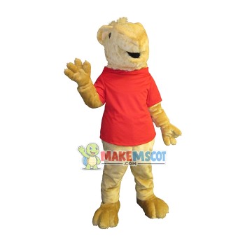 Soft Mole Mascot Costume Wearing Red Shirt Soft Mole Mascot Costume Wearing Red Shirt