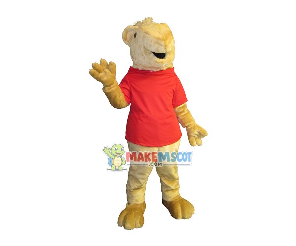 Soft Mole Mascot Costume Wearing Red Shirt Soft Mole Mascot Costume Wearing Red Shirt