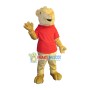 Soft Mole Mascot Costume Wearing Red Shirt