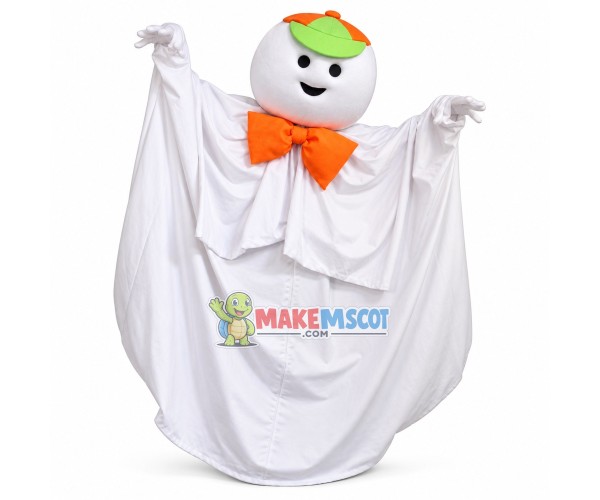 Tricksy Ghost Snowman With Mantle Mascot Costume Tricksy Ghost Snowman With Mantle Mascot Costume