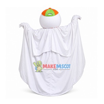 Tricksy Ghost Snowman With Mantle Mascot Costume Tricksy Ghost Snowman With Mantle Mascot Costume