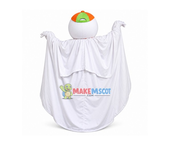 Tricksy Ghost Snowman With Mantle Mascot Costume Tricksy Ghost Snowman With Mantle Mascot Costume