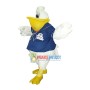 Fat Pelican In Uniform Mascot Costume For Hotel