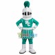 Brave Guard In Green Battle Suit Mascot Costume