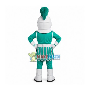 Brave Guard In Green Battle Suit Mascot Costume Brave Guard In Green Battle Suit Mascot Costume