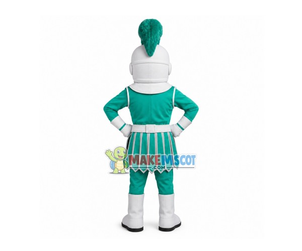 Brave Guard In Green Battle Suit Mascot Costume