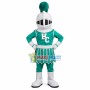Brave Guard In Green Battle Suit Mascot Costume