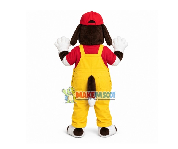 Gentle Black & White Dog With Smiling Face Mascot Costume Gentle Black & White Dog With Smiling Face Mascot Costume