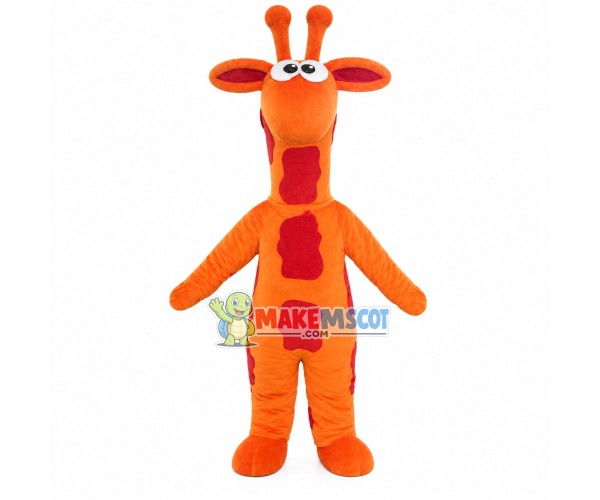 Cartoon Orange Giraffe Mascot Costume Cartoon Orange Giraffe Mascot Costume
