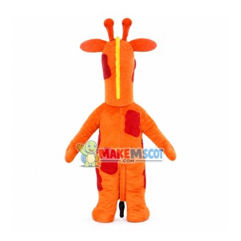 Cartoon Orange Giraffe Mascot Costume Cartoon Orange Giraffe Mascot Costume