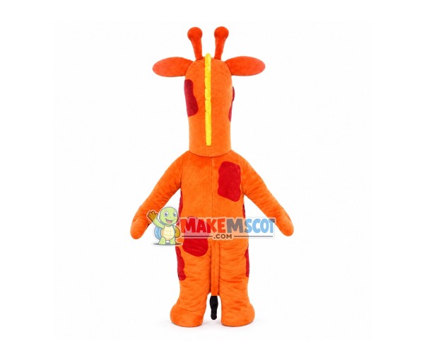 Cartoon Orange Giraffe Mascot Costume
