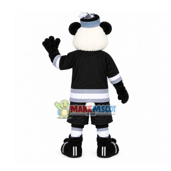 Social Panda With Hat Mascot Costume Social Panda With Hat Mascot Costume