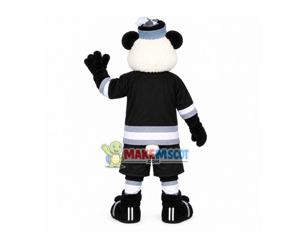 Social Panda With Hat Mascot Costume Social Panda With Hat Mascot Costume