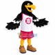 Sport Black Eagle Mascot Costume With Raised Wings Sport Black Eagle Mascot Costume With Raised Wings