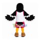 Sport Black Eagle Mascot Costume With Raised Wings Sport Black Eagle Mascot Costume With Raised Wings