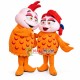 Attractive Voluptuous Chicken Couple Mascot Costume Attractive Voluptuous Chicken Couple Mascot Costume