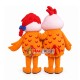 Attractive Voluptuous Chicken Couple Mascot Costume Attractive Voluptuous Chicken Couple Mascot Costume