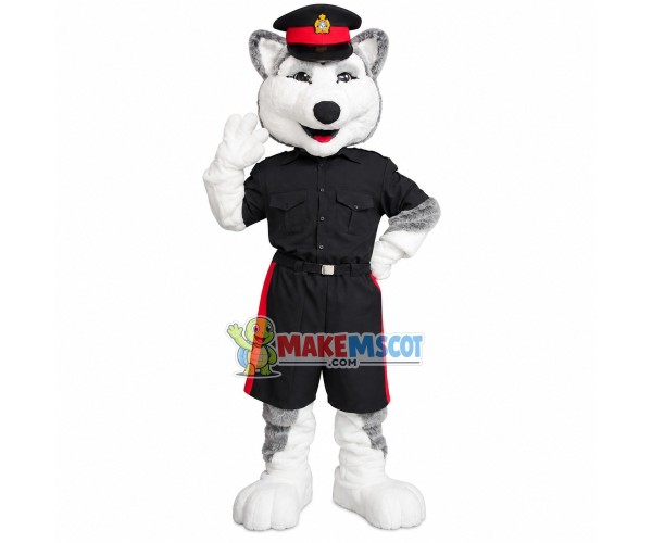 The Sociable Police Chief Wolf Mascot Costume The Sociable Police Chief Wolf Mascot Costume