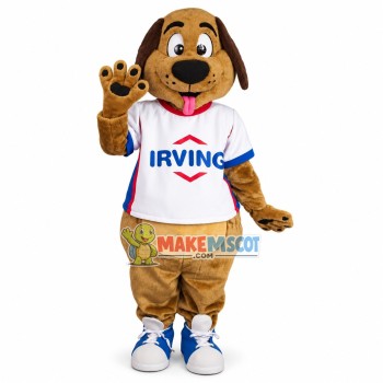 Clever Sport Brown Dog Mascot Costume Clever Sport Brown Dog Mascot Costume