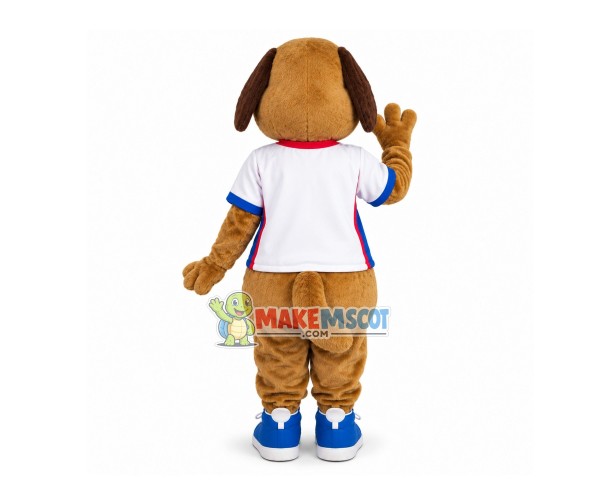 Clever Sport Brown Dog Mascot Costume Clever Sport Brown Dog Mascot Costume