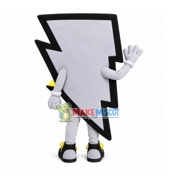 Grey Lightning Sign Mascot Costume Grey Lightning Sign Mascot Costume