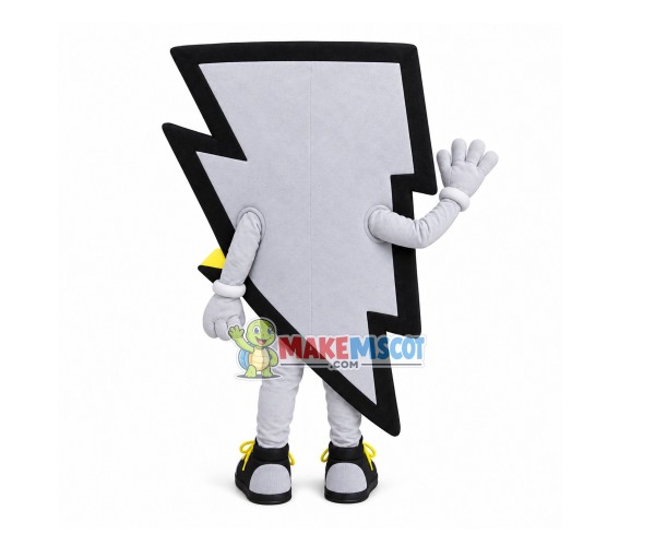 Grey Lightning Sign Mascot Costume Grey Lightning Sign Mascot Costume