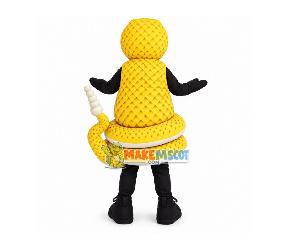 Coiled Up Dangerous Golden Python Mascot Costume Coiled Up Dangerous Golden Python Mascot Costume