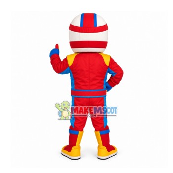 Great Racer In The Red Racing Suit Mascot Costume Great Racer In The Red Racing Suit Mascot Costume