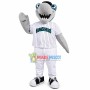 Conservative Shark In The Striped Shirt Mascot Costume